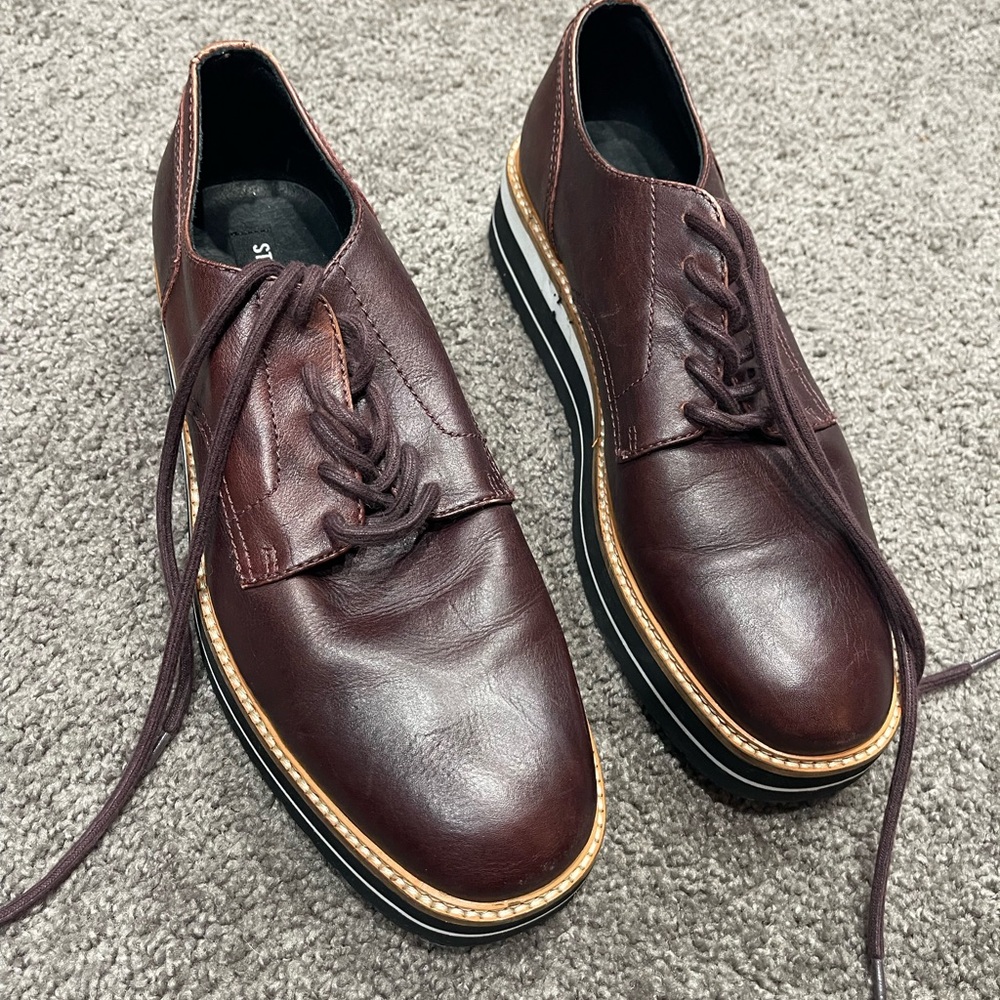 Steve Madden Dark Brown Leather Derbys